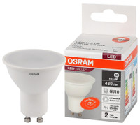 Лампа светодиодная LED 6 Вт GU10 4000К 480Лм спот 220 В (замена 50Вт) OSRAM (LEDVANCE) 4058075581470