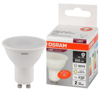 Лампа светодиодная LED 10 Вт GU10 3000К 800Лм спот 220 В (замена 75Вт) OSRAM (LEDVANCE) 4058075581722