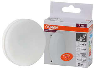 Лампа светодиодная LED 6 Вт GX53 4000К 480Лм таблетка 220 В (замена 50Вт) OSRAM (LEDVANCE) 4058075582002