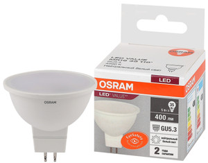 Лампа светодиодная LED 5 Вт GU5.3 4000К 400Лм спот 220 В (замена 35Вт) OSRAM (LEDVANCE) 4058075582422
