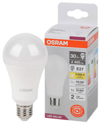 Лампа светодиодная LED Value Грушевидная 30Вт (замена 300Вт), 2400Лм, 3000К, цоколь E27 OSRAM (LEDVANCE) 4058075696594