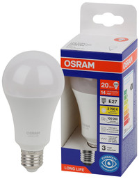 Лампа светодиодная LED 20Вт Е27 2700К 2452Лм груша 220В (замена 250Вт) OSRAM (LEDVANCE) 4099854185427