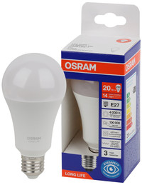 Лампа светодиодная LED 20Вт Е27 4000К 2452Лм груша 220В (замена 250Вт) OSRAM (LEDVANCE) 4099854185458