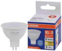 Лампа светодиодная LED 10Вт GU5.3 3000К 800Лм спот 220В (замена 75Вт) OSRAM (LEDVANCE) 4099854185601