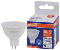 Лампа светодиодная LED 10Вт GU5.3 4000К 800Лм спот 220В (замена 75Вт) OSRAM (LEDVANCE) 4099854185632