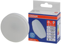 Лампа светодиодная LED 8Вт GX53 4000К 640Лм спот 220В (замена 60Вт) OSRAM (LEDVANCE) 4099854185724