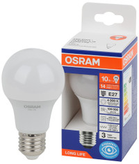 Лампа светодиодная LED 10Вт Е27 4000К 806Лм груша 220В (замена 75Вт) OSRAM (LEDVANCE) 4099854186004