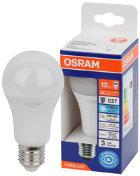 Лампа светодиодная LED 12Вт Е27 6500К 1055Лм груша 220В (замена 100Вт) OSRAM (LEDVANCE) 4099854186127