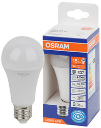 Лампа светодиодная LED 15Вт Е27 4000К 1521Лм груша 220В (замена 150Вт) OSRAM (LEDVANCE) 4099854186189