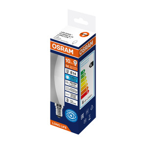 Лампа светодиодная 10Вт 806Лм 6500К Е14 свеча 170-250В OSRAM LONG LIFE (LEDVANCE) 4099854186936