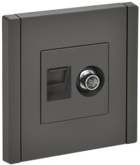 FORTE&PIANO Розетка двойная TV+RJ45 кат.5E FP336 серый IEK (IEK) FP-AK20-1-K03