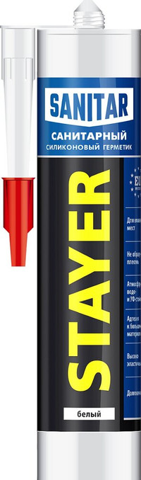 Герметик силиконовый 260 мл белый (STAYER) 41215-0_z01