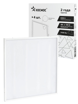 Светильник светодиодный ДВО-36Вт 595х595 Лм опал IP20 (Космос) KOC_DVO36W6.5K_OP