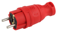 Вилка каучуковая з/з прямая 16A IP44 красная V8-RED-IP44 (ЭРА) Б0044547