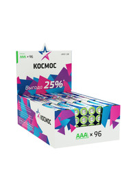 Батарейка LR03 AAA, Alkaline 1.5В, 96 шт/уп. (Космос) KOCLR03_96BOX