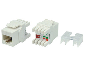 Вставка Keystone Jack RJ-45(8P8C)категория 5eтип 180 град (Hyperline) KJ8-8P8C-C5e-180-WH