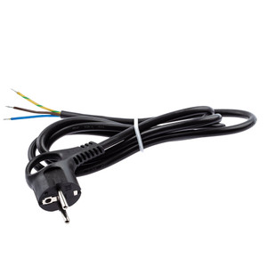 Шнур сетевой с вилкой U-3x1,5-2m-B с заземлением 2м ПВС 3x1,5мм2 черный (ЭРА) Б0048707