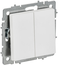 BRITE Выключатель 2-клавишный 10А ВС10-2-0-БрАБ арктический белый IEK (IEK) BR-V20-0-10-K91