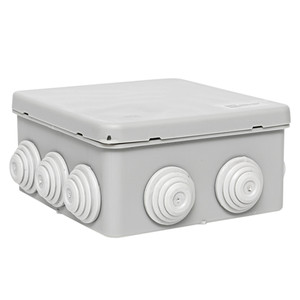 Коробка распределительная КМР-030-014 с крышкой (100х100х50) для прямого монтажа, 10 мембр. вводов серая IP55 EKF (EKF) plc-kmr-030-014
