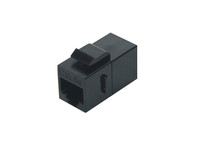 Адаптер проходной (coupler) RJ-45(8P8C) формата Keystone Jack (Hyperline) CA2-KJ-C5E-BK