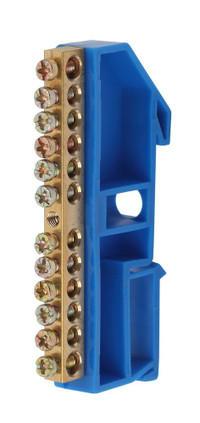 Шина NO-222-47 N ноль на DIN-изоляторе ШНИ-6х9-12-Д-синий (ЭРА) Б0033428