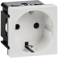 Розетка с заземляющим контактом без защитной шторки и винтовым зажимом (2 модуля) белая (IEK) 4521046