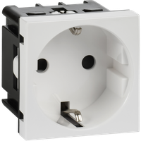 Розетка с заземляющим контактом защитной шторкой и винтовым зажимом (2 модуля) белая (IEK) 4521047