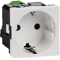 Розетка с заземляющим контактом защитной шторкой и безвинтовым зажимом (2 модуля) белая (IEK) 4521055