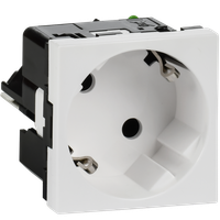 Розетка 45град с заземляющим контактом без защитной шторки и безвинтовым зажимом (2 модуля) белая (IEK) 4521058