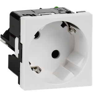 Розетка 45град с заземляющим контактом без защитной шторки и безвинтовым зажимом (2 модуля) белая (IEK) 4521058
