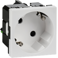 Розетка 45град с заземляющим контактом защитной шторкой и безвинтовым зажимом (2 модуля) белая (IEK) 4521059