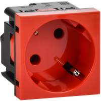 Розетка 45град с заземляющим контактом защитной шторкой и винтовым зажимом (2 модуля) красная (IEK) 4525052