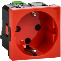 Розетка с заземляющим контактом защитной шторкой винтовым зажимом и блокировкой (2 модуля) красная (IEK) 4525061