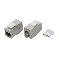 Модуль Keystone RJ45 CAT6A экранированный (STP)   180 градусов серебристый (DKC) RNK6AF90TL