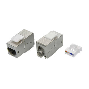 Модуль Keystone RJ45 CAT6A экранированный (STP)   180 градусов серебристый (DKC) RNK6AF90TL