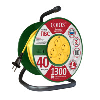 Удлинитель Союз силовой на катушке с 4 гнезда 1300 Вт 40м (UNIVersal) 481S-3104