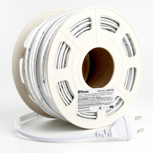 Лента светодиодная LEDх120/м 25м 10w/m 220в IP65 6500К (FERON) LS710 48764