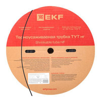 Трубка термоусаживаемая ТУТ нг 4/2 черная рулон PROxima (EKF) tut-4-b