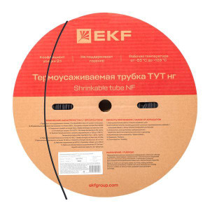Трубка термоусаживаемая ТУТ нг 4/2 черная рулон PROxima (EKF) tut-4-b