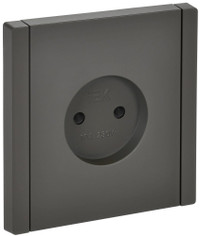 FORTE&PIANO Розетка 1-местная без заземления с защитными шторками винтовое крепление 10А FP317 серый IEK (IEK) FP-R13-10-K03