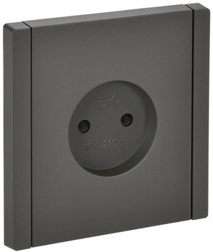 FORTE&PIANO Розетка 1-местная без заземления с защитными шторками винтовое крепление 10А FP317 серый IEK (IEK) FP-R13-10-K03