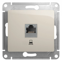 GLOSSA розетка компьютерная RJ45 кат.5E механизм молочный (Systeme Electric) GSL000981K
