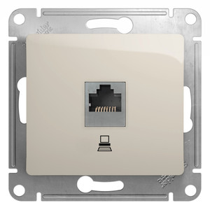 GLOSSA розетка компьютерная RJ45 кат.5E механизм молочный (Systeme Electric) GSL000981K