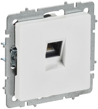 BRITE Розетка компьютерная RJ45 кат.5E РК10-БрАБ арктический белый IEK (IEK) BR-K10-1-K91