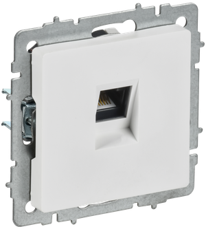 BRITE Розетка компьютерная RJ45 кат.5E РК10-БрАБ арктический белый IEK (IEK) BR-K10-1-K91