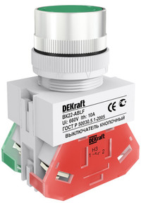 Кнопка зеленая выключения ABLF-22 220В ВK-22 (Dekraft) 25013DEK