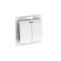 GLOSSA 2-клавишный ВЫКЛЮЧАТЕЛЬ с подсветкой, сх.5а, 10АХ, быстрозажимные клеммы, БЕЛЫЙ (Systeme Electric) GSL000153S