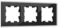 BRITE Рамка 3 поста РУ-3-2-БрЧ стекло черный (IEK) BR-M32-G-K02