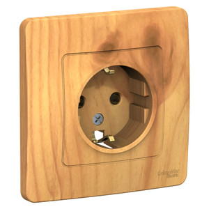 BLANCA скрытой установки розетка с заземлением без шторок, 16А, 250В, ясень (Systeme Electric) BLNRS001015