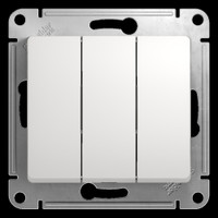 GLOSSA Выключатель трехклавишный в рамку белый схема 3 (Systeme Electric) GSL000131